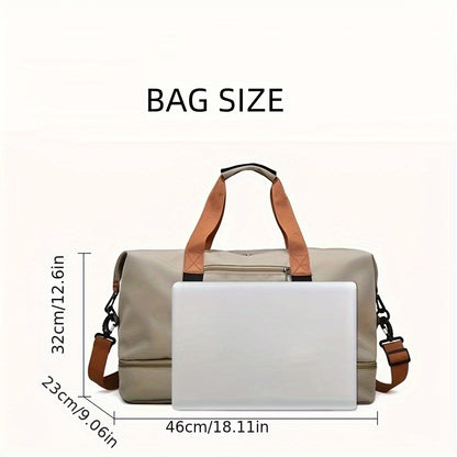 Men's Tote Bag - 1 Large Capacity Gym & Travel Duffel with Shoe Compartment, High-Quality Durable Design Expandable Side Straps for Men Fitness Business Vacation Use in Black/Gray/Blue/Beige/Transparent Gray Options Multi-Pur