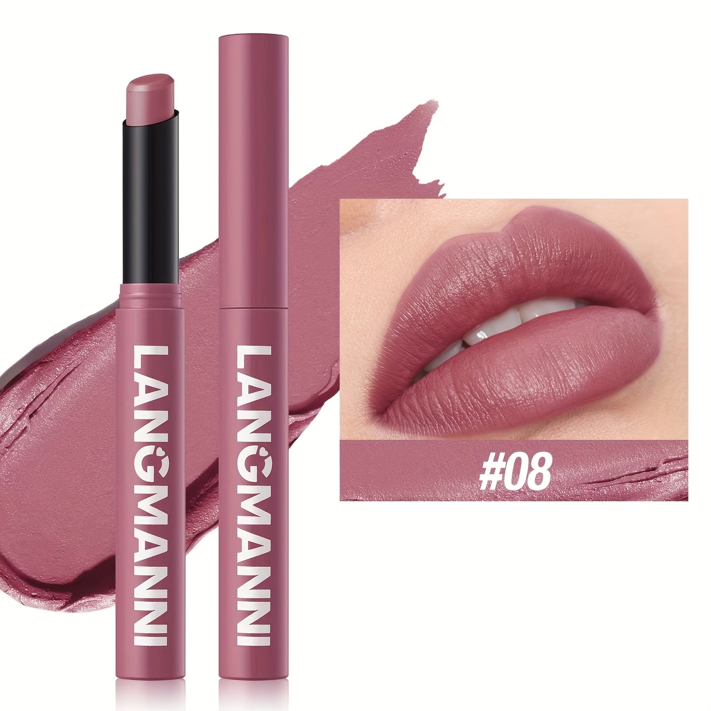 Single Pack of Matte Lipstick in 12 Colors with Lasting Moisture
