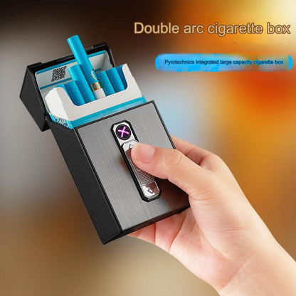 Metall Cigarette Case with Pulse Arc Lighter