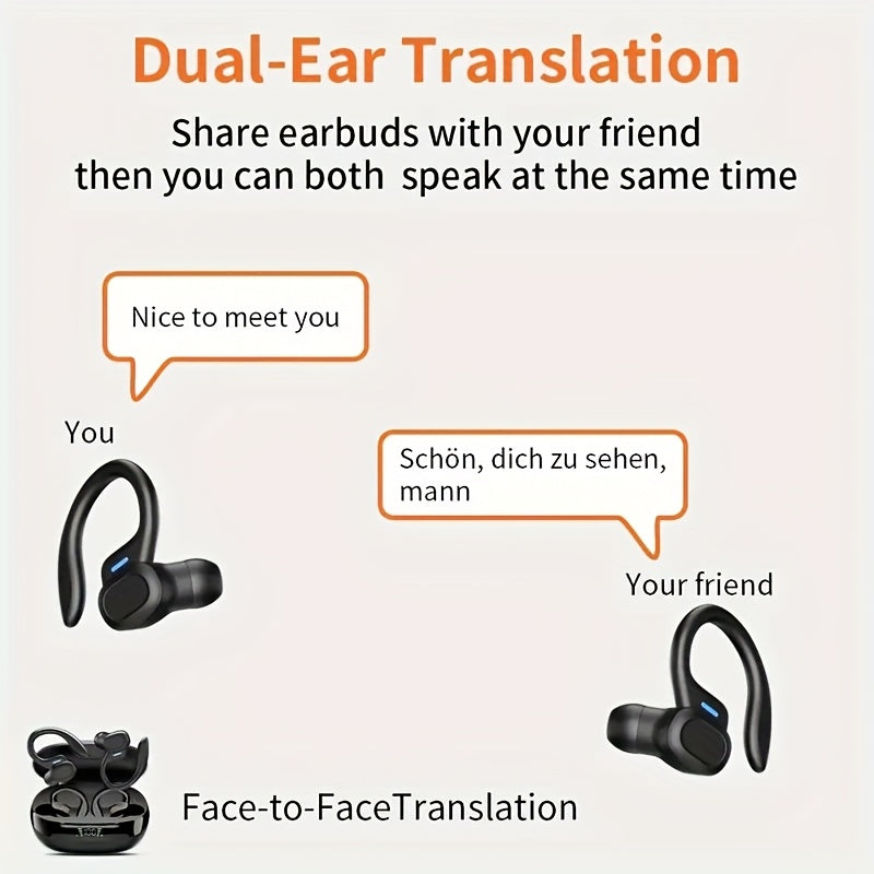 [144 Real Time Translation Earphones] New 144 Translation Earphones: Real Time Translation Headphones, Suitable for Travel, Business, And Work