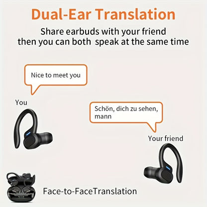 [144 Real Time Translation Earphones] New 144 Translation Earphones: Real Time Translation Headphones, Suitable for Travel, Business, And Work