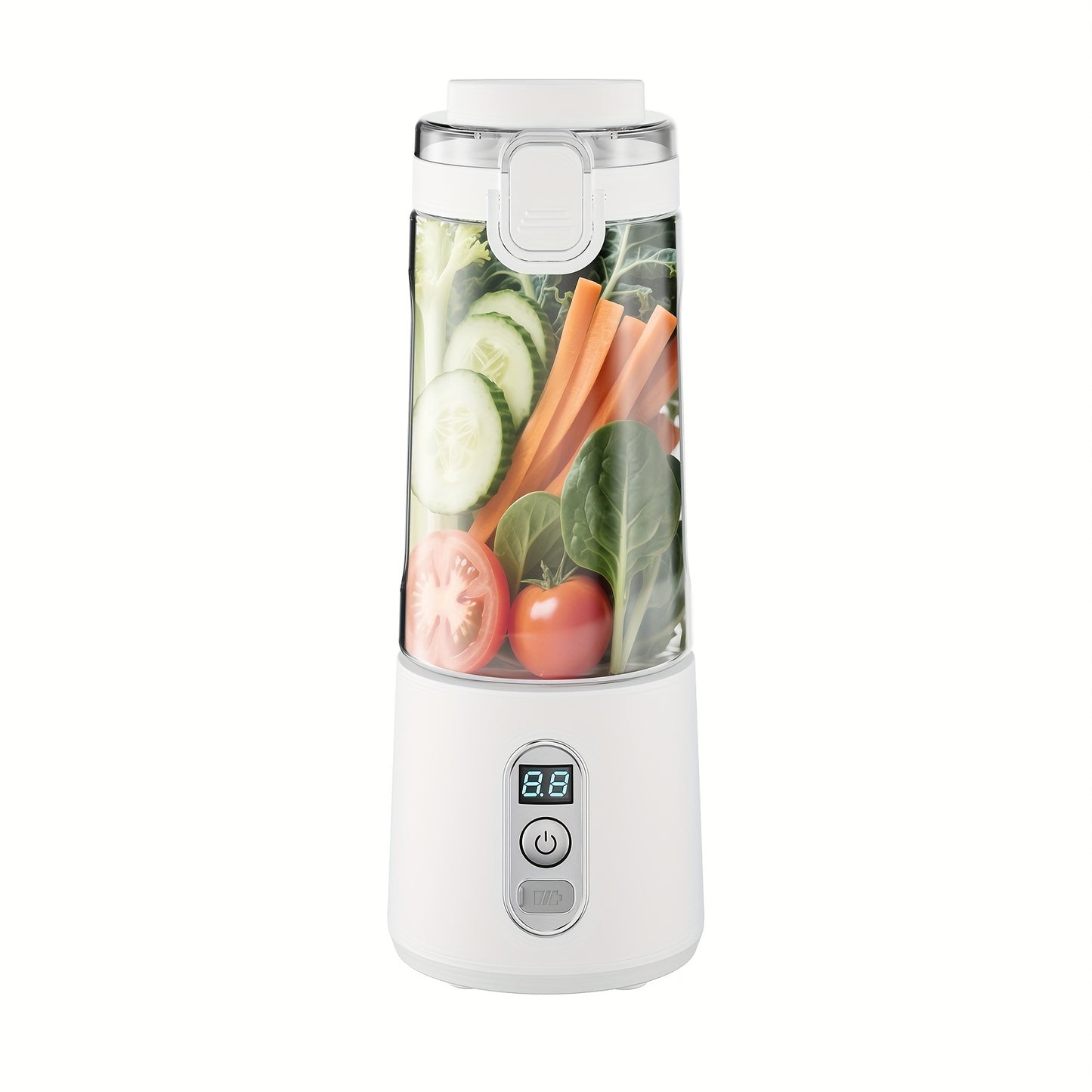 USB Rechargeable Portable Blender with Digital Timer Display, 10-Cup Capacity, Detachable & Easy-Clean Design for Smoothies, Juices, Protein Shakes - Ideal for Gym, Travel, Home Use, Smoothie Blender Portable, Juice Preparati