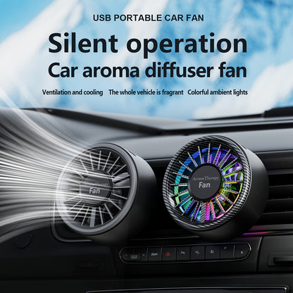 Cross border car fragrance air outlet fan colorful atmosphere light car pickup light car perfume colorful rhythm fan light