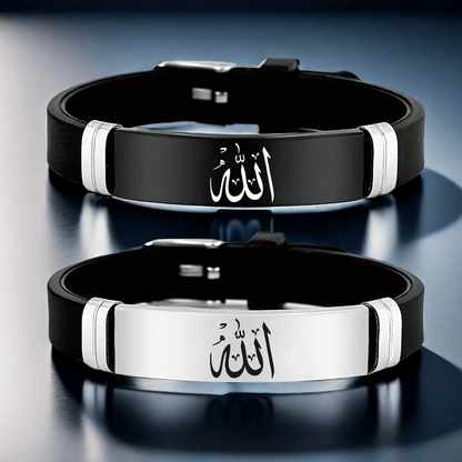 Islamic Arabic Design 304 Stainless Steel Silicone Bracelet Ramadan Eid Gift for Men Women Trendy Minimalist All Occasion Accessory