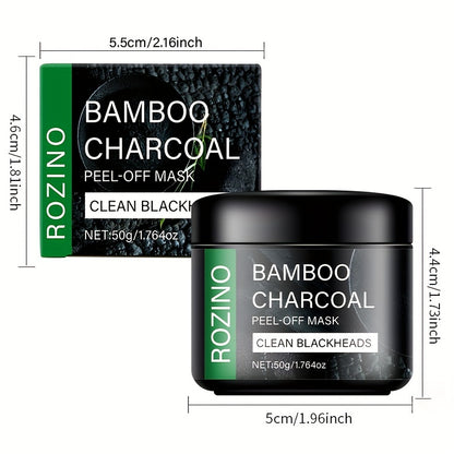Rozino Bamboo Charcoal Face Mask - Deep Cleansing, Moisturizing, Blackhead Cleaner, Hypoallergenic, Paraben-Free, Aloe Vera Scented, All Skin Types, Beauty Mask for Clear Skin, Skin Care Mask|Natural Ingredients Mask|Moisturi