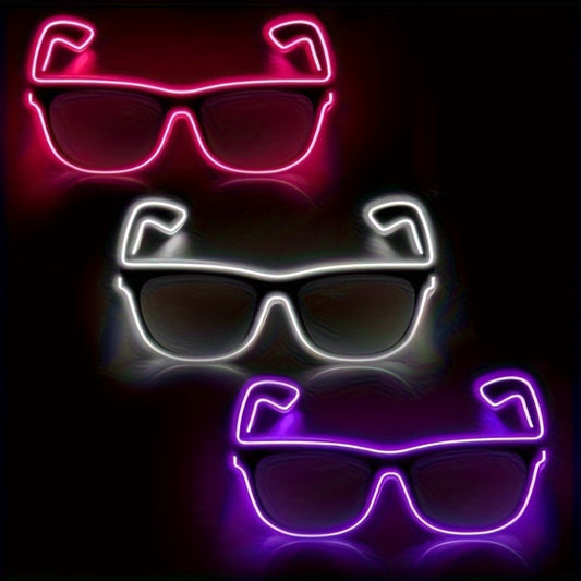 1pc of LED luminous glasses, available in multiple colors for you to choose from, suitable for festivals, parties, bars, concerts, holiday gatherings, concert accessories - battery free