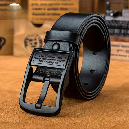 Men's Genuine Leather Belt, Vintage Cowhide Buckle Belt with Double-Ended Shoulder Straps, Business Casual Pants Belt