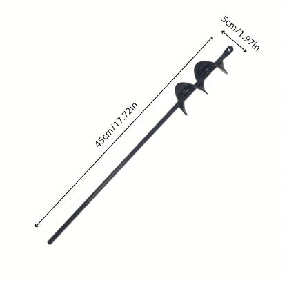 Heavy-Duty Spiral Drill Bit for Gardening & Lawn Care - 3/8" Hex Shank, Sharp Blades, Ergonomic Handle, Multi-Size (3/4" to 2" Heads) for Digging, Sod, Weeding, Weed Removal, Garden Tool, Robust Construction, Durable Construc