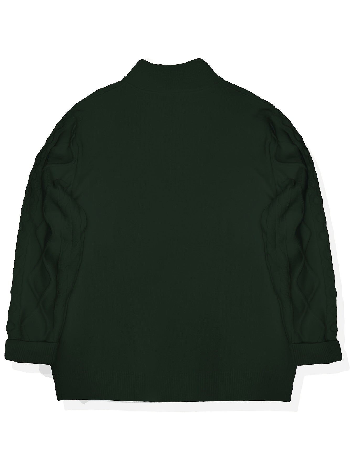 Men's Sweater, Half-High Collar Zip-Up Cable Knit Pullover with Adjustable Neckline, Classic Cable Weave Design, Minimalist and Versatile for Casual Wear, Mature and Stylish Look, Perfect for Autumn and Winter Seasons, Combin