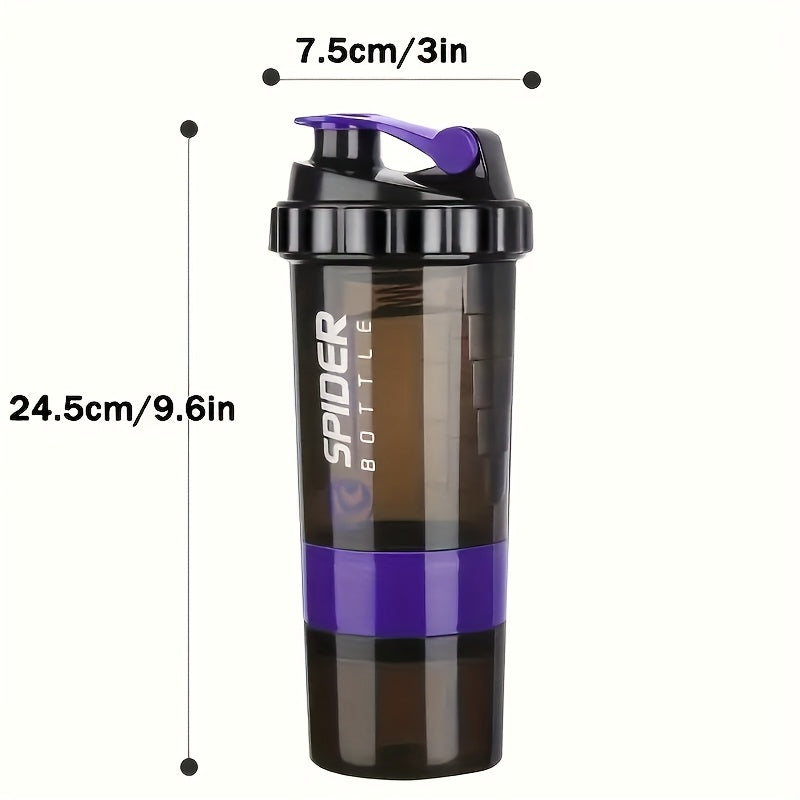 1pc Portable Outdoor Protein Shaker Cup - 3-Layer Detachable Design with Measurement Markings, BPA-Free Leak-Proof Blender for Fitness, Gym & On-the-Go Protein Powder Mixing (Multi-Color Options), Protein Shaker Bottle