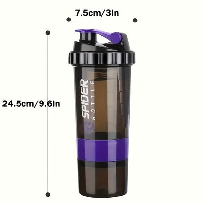 1pc Portable Outdoor Protein Shaker Cup - 3-Layer Detachable Design with Measurement Markings, BPA-Free Leak-Proof Blender for Fitness, Gym & On-the-Go Protein Powder Mixing (Multi-Color Options), Protein Shaker Bottle