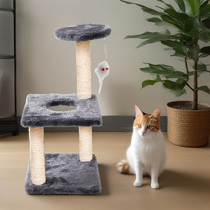 Multi-Level Cat Tree Tower with Scratching Posts, Condo & Swing - Durable Cardboard Cat Furniture with Plush Cushions, Space-Saving Design for Indoor Cats, Easy Assembly, Cat Climbing Tower, Pet Activity Center, Modern Pet Fu