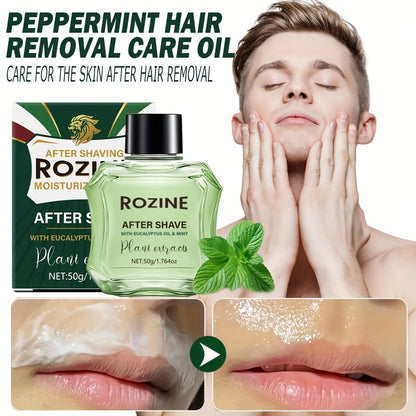 Men'S Summer Refreshing Mint After Shave Care Serum 2pcs, with Aloe, Peppermint, Eucalyptus Oil Extracts, Lightweight Non-Greasy Formula, Instant Absorption, 72-Hour Hydration & Long-Lasting Oil Control, Soothes Dryness, Redn