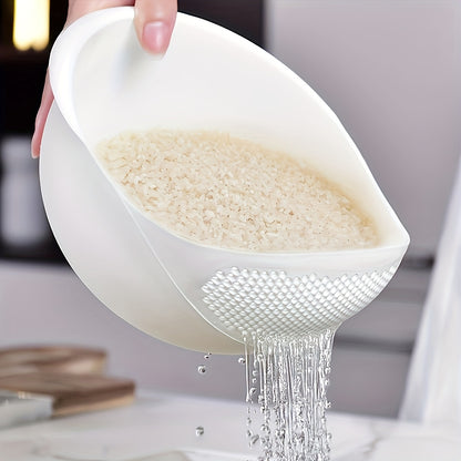 1pc Heavy-Duty Colander Basket - Large Capacity Kitchen Strainer with Non-Slip Base, Rapid Draining for Washing Rice, Vegetables, Fruits, Eggs - Easy-Grip Handle & Safe Edges - Dishwasher Safe - Ideal for Home & Professional