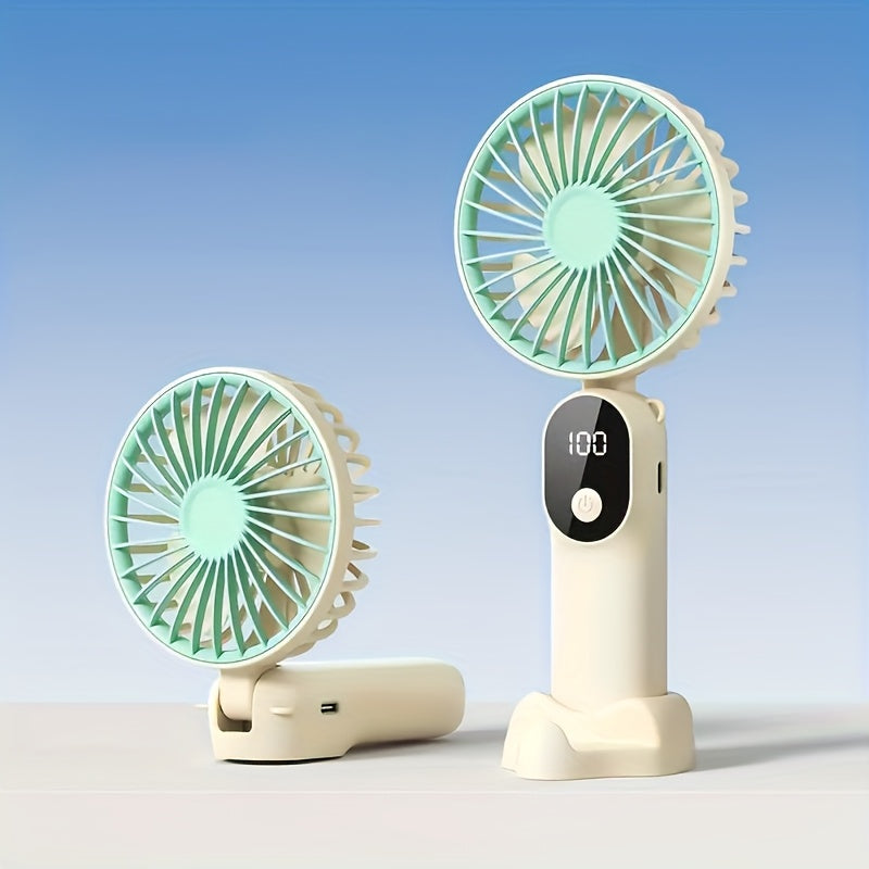 Portable Mini Fan USB Rechargeable with LED Display
