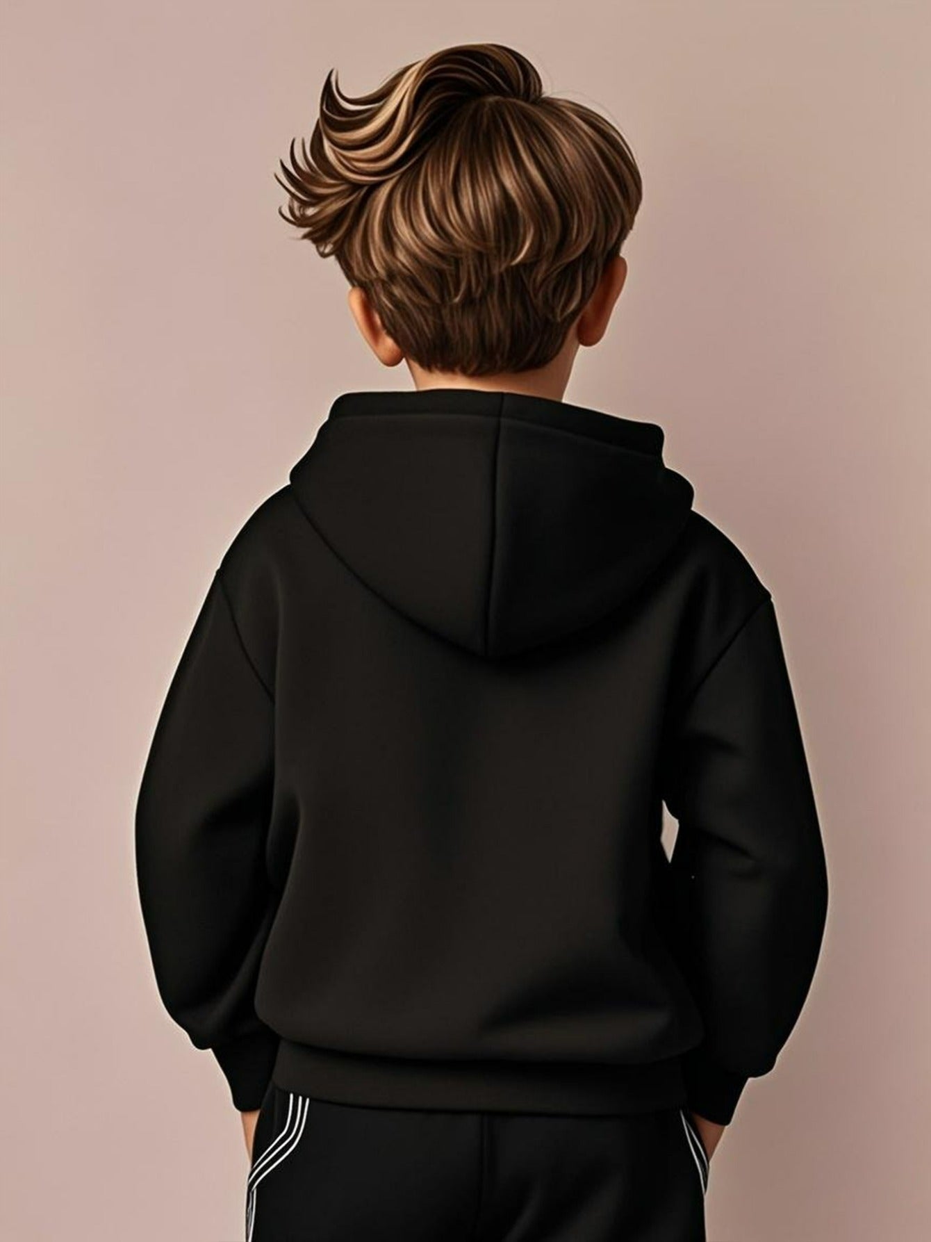 Boys' Cozy Soft Hoodie with "EMPORIO" Print - Navy Blue Casual Long Sleeve Pullover for Fall/Winter, Comfortable Outdoor Sportswear, Hoodie for Winter, Autumn Clothing, Stylish Pullover, Soft Fabric Hoodie
