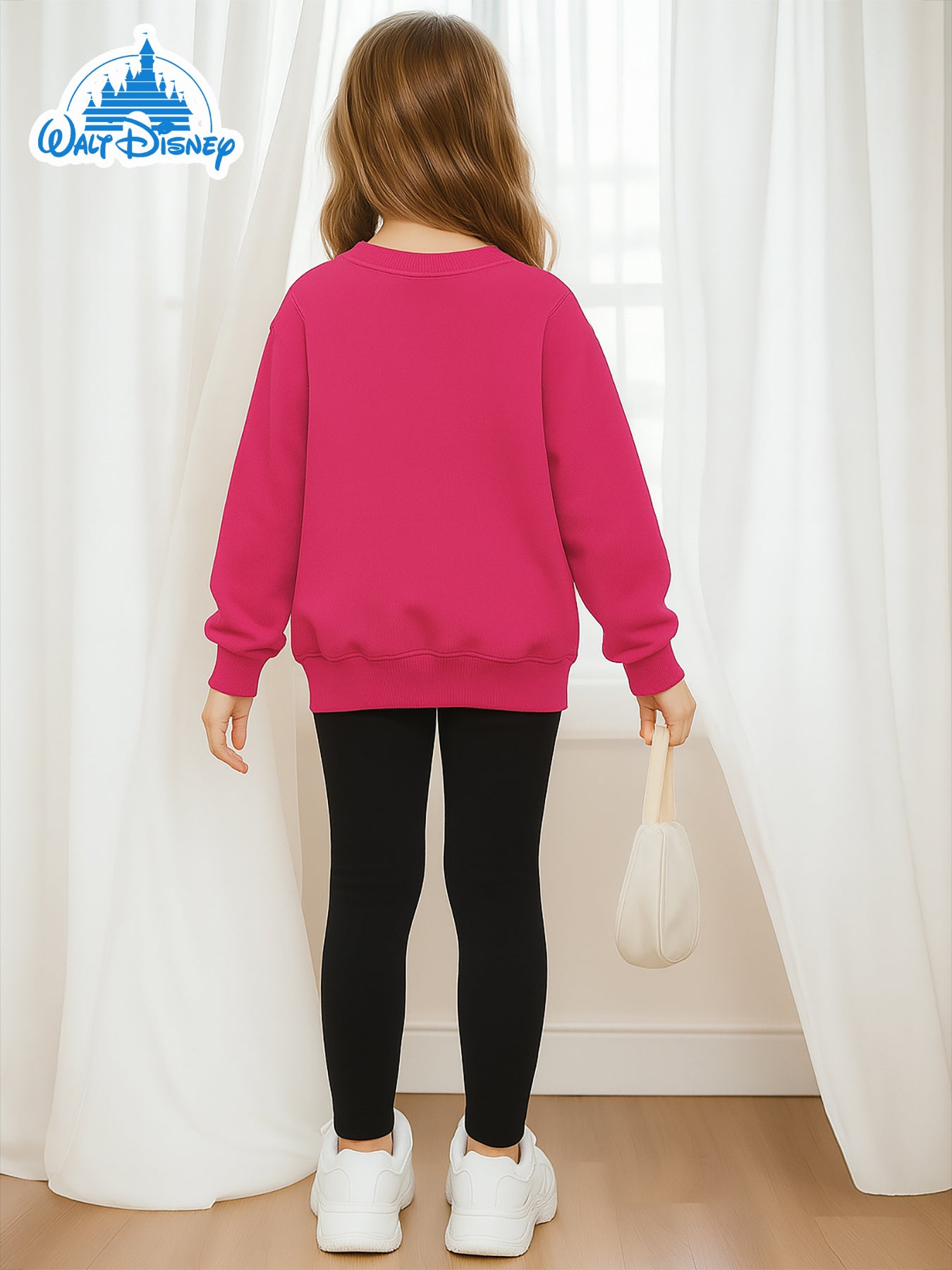 2pcs Disney Girls' Lilo & Stitch Print Sweatshirt and Leggings Set - Soft Stretchy Crewneck Outfit with Cartoon Character Design, All-Season Machine Washable Casual Wear for Ages 5-12, Everyday 's Clothing, Playtime Clothes,