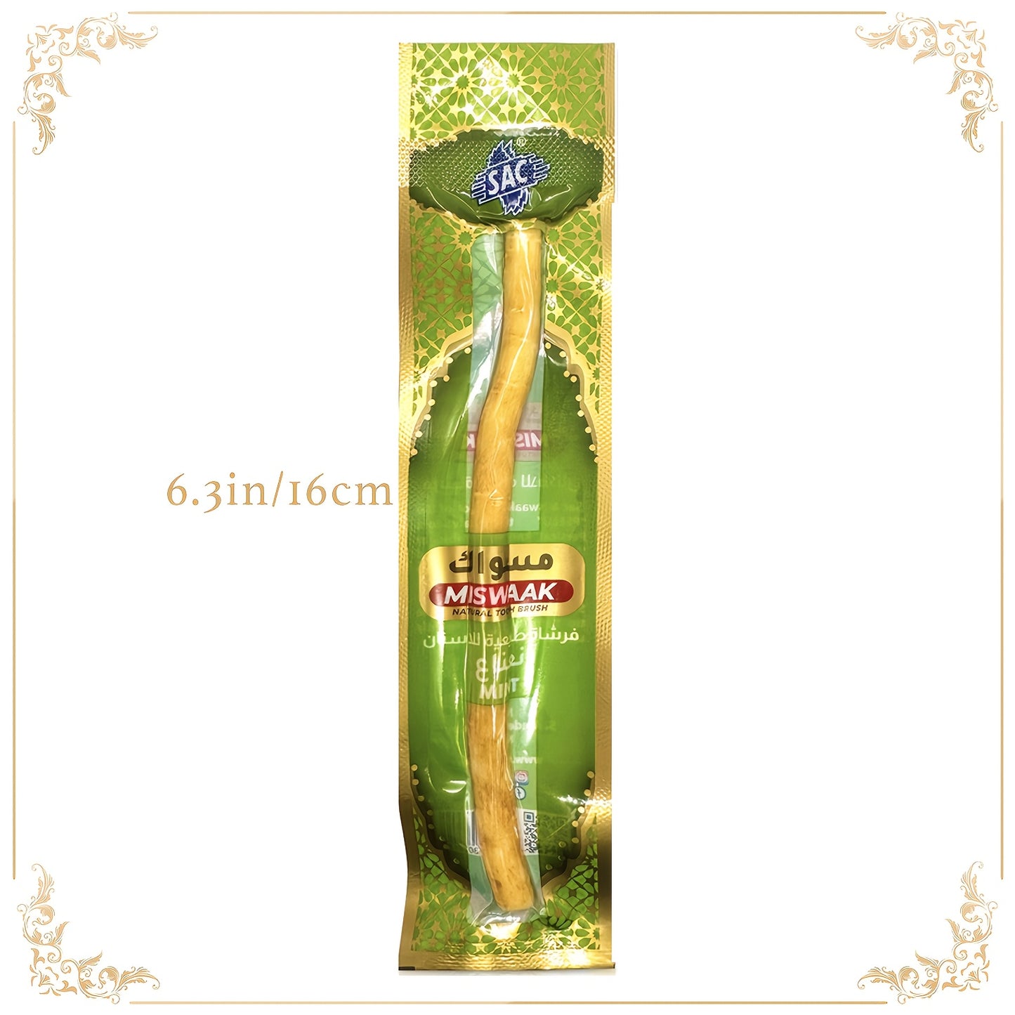 HOME TIMES Natural Arabic Plant Teeth Stick - Authentic Middle Eastern Toothbrush with Ultra-Fine Fiber Bristles for Gentle Adult Oral Care, High-Quality Dental Cleaning