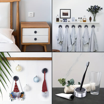 2pcs Round Self-Adhesive Towel Holders - Wall & Cabinet Door Mount, No-Drill Kitchen & Bathroom Towel Racks, for Spring