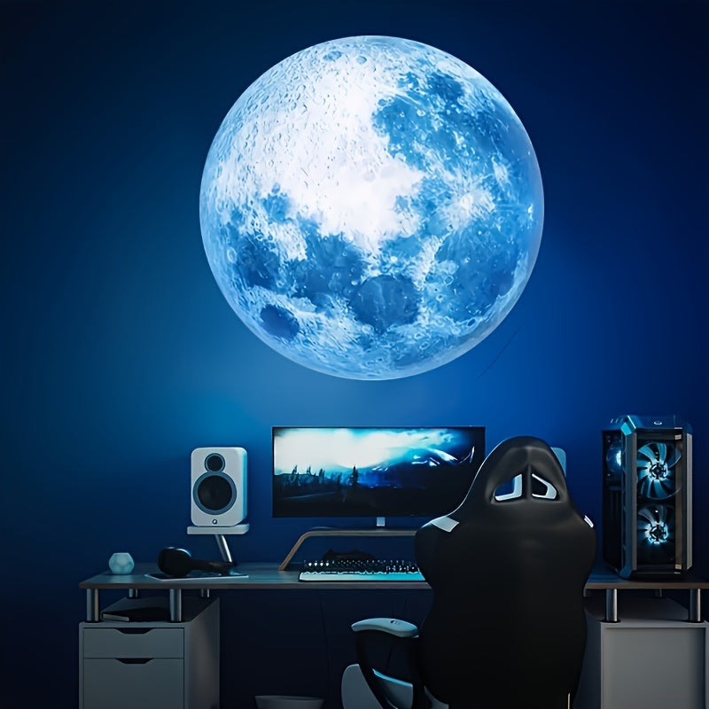 1pc Light + 3pcs Moon Light Plug in Yellow, White, Blue. USB Interface Plug In, Portable LED Projection Light Bedroom Ceiling Photo Background, 360° Rotatable USB Lamp Light Decoration for Ceiling Decoration, Proposal Weddin