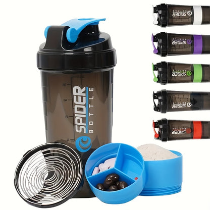 1pc Portable Outdoor Protein Shaker Cup - 3-Layer Detachable Design with Measurement Markings, BPA-Free Leak-Proof Blender for Fitness, Gym & On-the-Go Protein Powder Mixing (Multi-Color Options), Protein Shaker Bottle