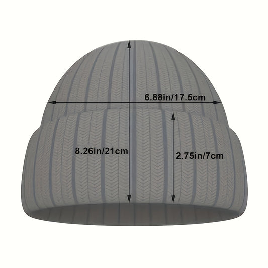 1pc Karl Kani Vintage Beanie Hat - Stretch Knit Winter Cap with Bold Orange 'Kani', Black Unisex Foldable Cold Weather Hat for Men & Women, Machine Washable for Everyday & Formal Outfits, Outdoor Headwear, Embroidered Headgea