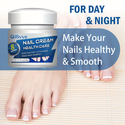 QiSvve 8-Week Nail Care Cream - Salicylic Acid & Plant Extract Formula for Strong, Healthy Fingernails & Toenails, Moisturizing Cuticle Care, Fades Yellowing, Smooths Rough Texture, Formaldehyde-Free, 0.70oz/, Nail Care Produ