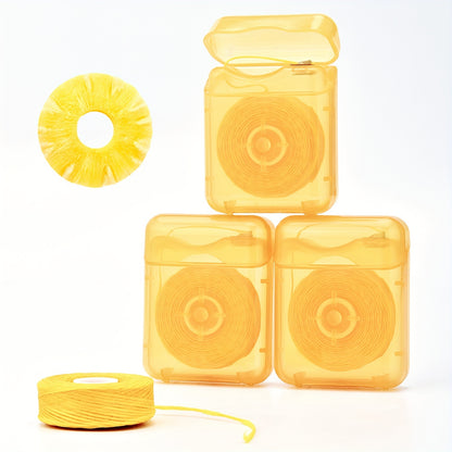 1pc/2pcs/3pcs Pineapple Flavored Dental Floss, 50.0 meter Long, Expands When Exposed to Saliva, Increases The Contact Surface Between Teeth, Has Deep Oral Cleaning Function, Can Be Paired with a Portable Dispenser, Suitable f