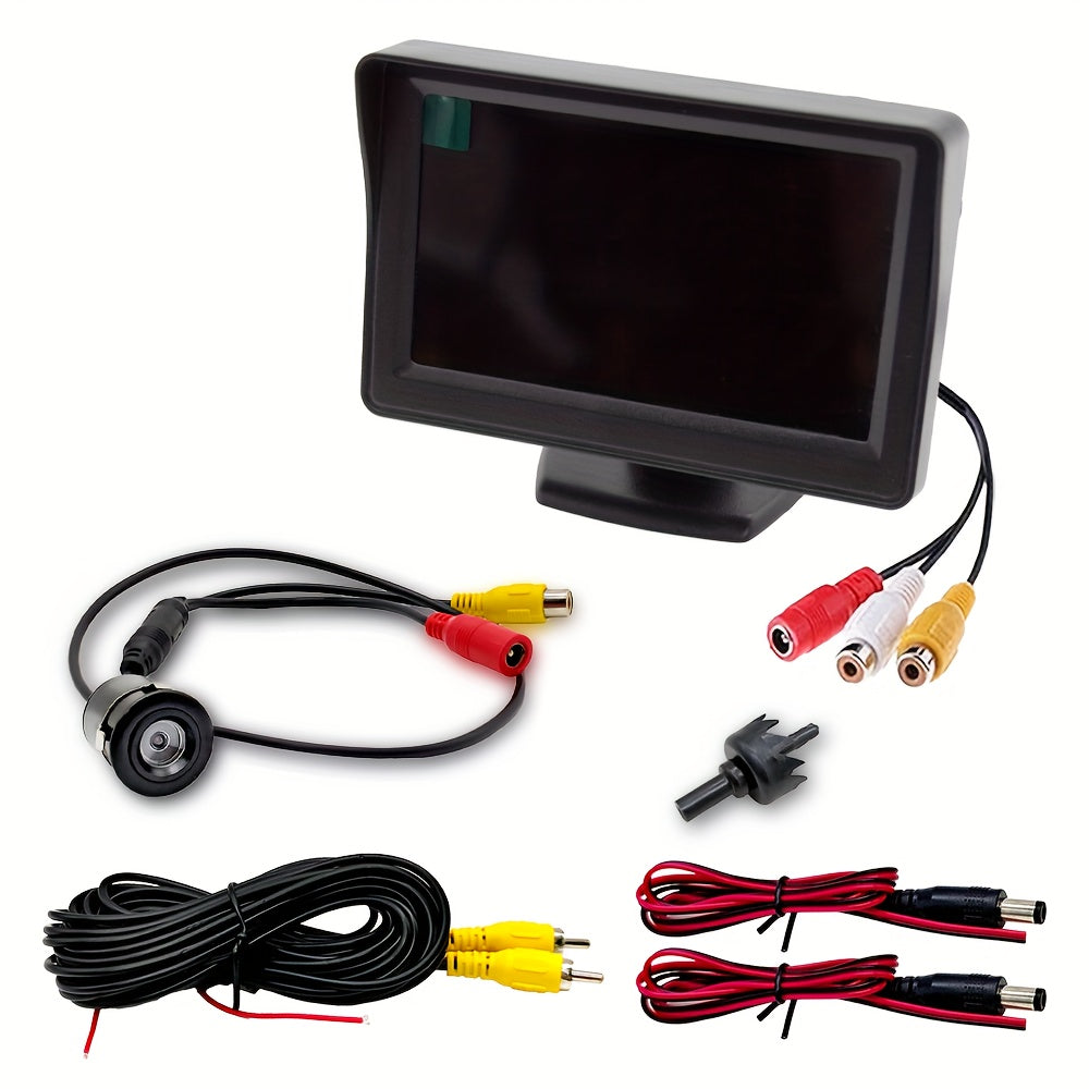 Car Rearview Reversing Camera 4.3-Inch Display LCD Monitor, Car Safety Parking Assistance Products, Reversing Camera to Help You Quickly And Safely Back Up, for Pickup Trucks, Rvs, Cars, Campers, Easy to Install, a Must for N