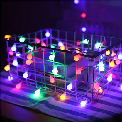 1pc USB-Powered 8 Lighting Modes Ball String Lights - Energy-Efficient, Touch Control, Ideal for Home Decor, Parties, Weddings, Ramadan & Eid al Fitr, Bedroom Wall Decor, Party Lighting | Elegant Lighting | USB Powered Lights