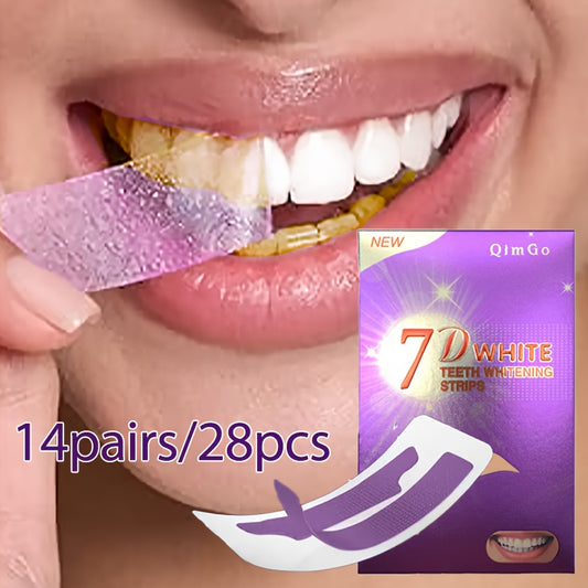 28pcs/14pairs 7D Purple Teeth Strips - Paraben-Free, Daily & Travel Use, Patches for Natural White Light Beige, Easy Apply &, Daily Teeth Care, Sleek Packaging, Parabenfree Material