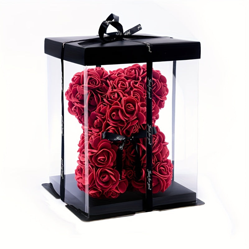 One Piece of a 20Cm Artificial Foam Rose Bear, a Romantic And Creative Gift Suitable for Valentine'S Day, Mother'S Day, Anniversaries, Weddings, Birthdays, And Christmas, Packaged in a Box.