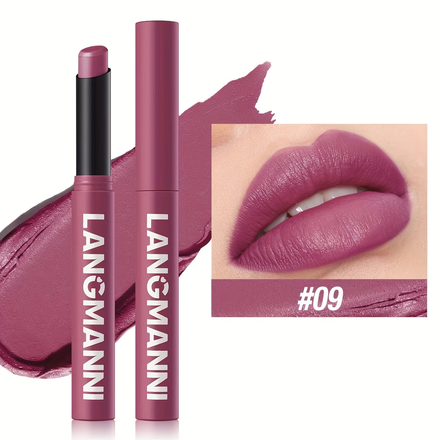 Single Pack of Matte Lipstick in 12 Colors with Lasting Moisture