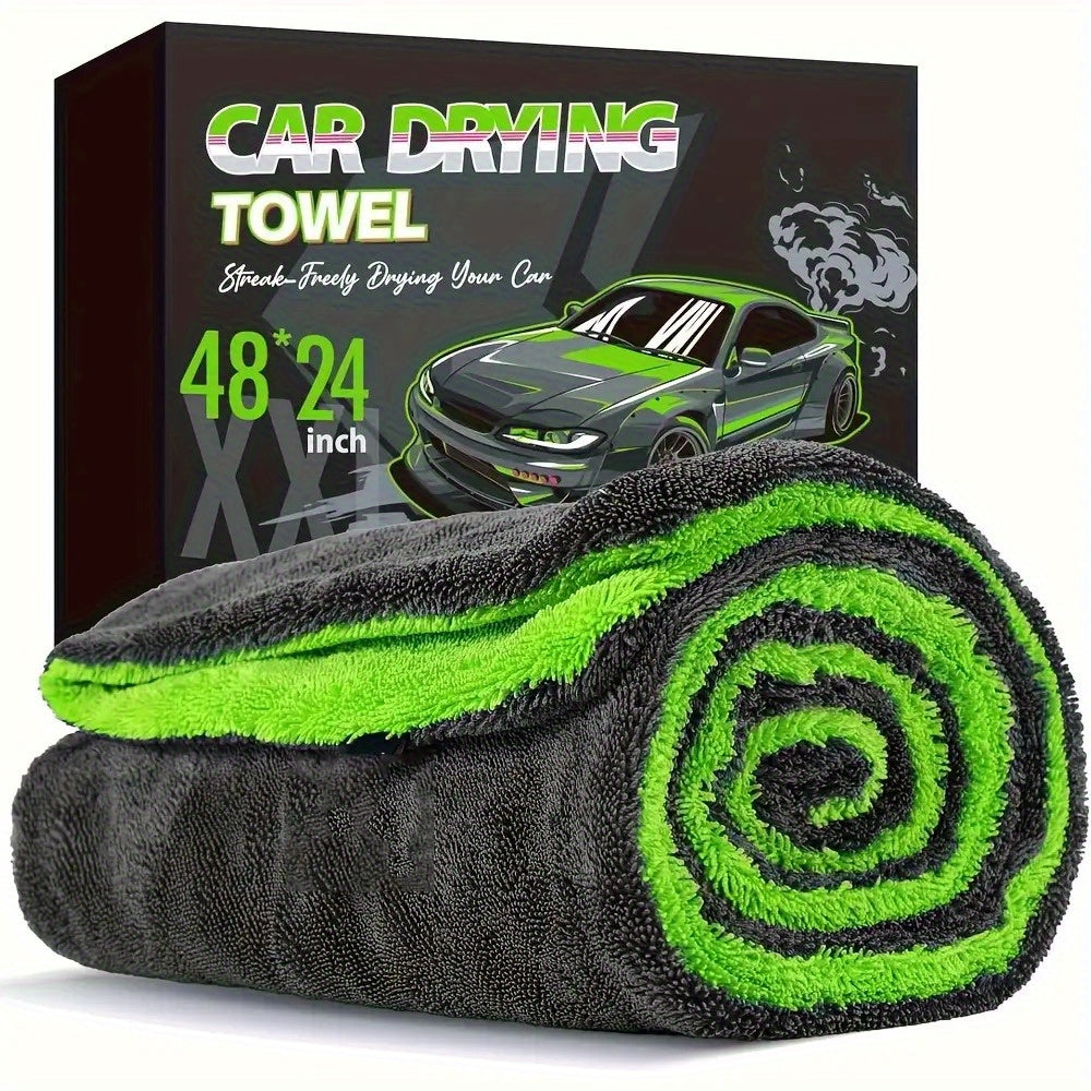 Full-Size SUV Truck Drying Towel - 121.92cm x 60.96cm Dual-Sided Microfiber, High Absorbency & Scratch-Resistant, Machine Washable for Car Cleaning & Drying, Vehicle Wash Accessories, High Absorbency Fabric