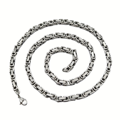 Men'S Cuban Chain Necklace - Heavy-Duty 304 304 Stainless Steel Jewelry, Interlocking Link Design for Everyday & Formal Wear - Birthday/Anniversary/Father'S Day Gift for Him - Durable Hip-Hop Necklace for Men, Hip Hop Necklac