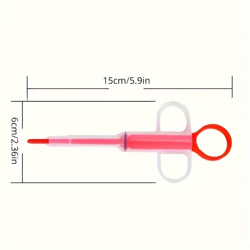 Dual-Use Pet Medicine Syringe with Soft Tip - Easy Pill Dispenser for Cats and Small Animals, Durable Plastic