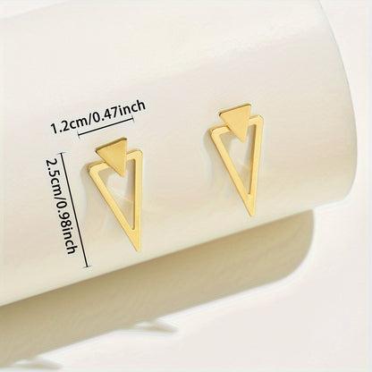 1 Pair Chic Minimalist Triangle Design Earrings - Versatile & Trendy, Alloy with Iron Posts, Perfect for Casual Attire