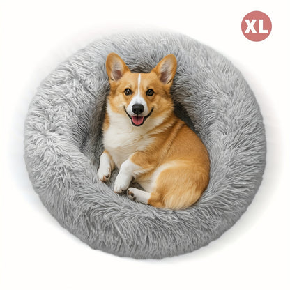 Extra Large Round Plush Dog Bed with Non-Slip Base - 40cm-100cm, Soft Faux Fur Pet Bed for Small, Medium & Large Dogs, Cozy Warmth, Perfect Halloween & Christmas Gift, Available in 6 Sizes, Dog Bed for Dogs, Cozy Pet Furnitur
