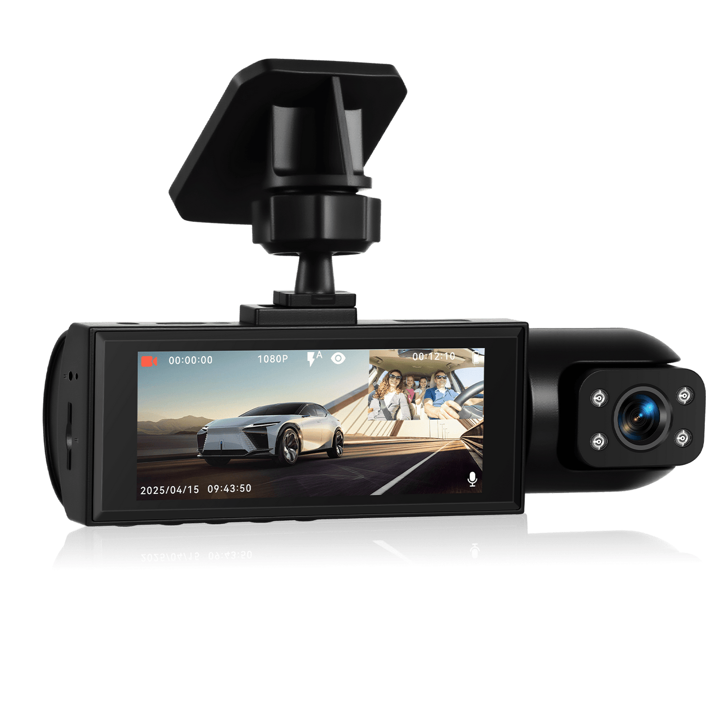 Podofo 2025 Latest 1080P Dual Dash Cam for Cars - Front & Inside Camera with 32GB Card, 8.03cm IPS Screen, IR Night Vision, 170° Wide Angle, Loop Recording, G-Sensor, Motion Detection, 24H Parking Mode - Perfect New Car, Hol