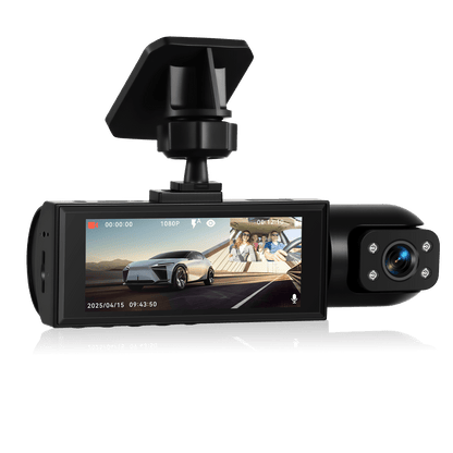 Podofo 2025 Latest 1080P Dual Dash Cam for Cars - Front & Inside Camera with 32GB Card, 8.03cm IPS Screen, IR Night Vision, 170° Wide Angle, Loop Recording, G-Sensor, Motion Detection, 24H Parking Mode - Perfect New Car, Hol