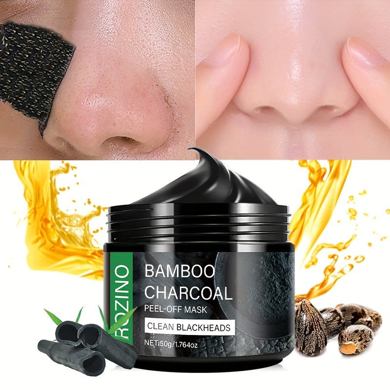 Rozino Bamboo Charcoal Face Mask - Deep Cleansing, Moisturizing, Blackhead Cleaner, Hypoallergenic, Paraben-Free, Aloe Vera Scented, All Skin Types, Beauty Mask for Clear Skin, Skin Care Mask|Natural Ingredients Mask|Moisturi