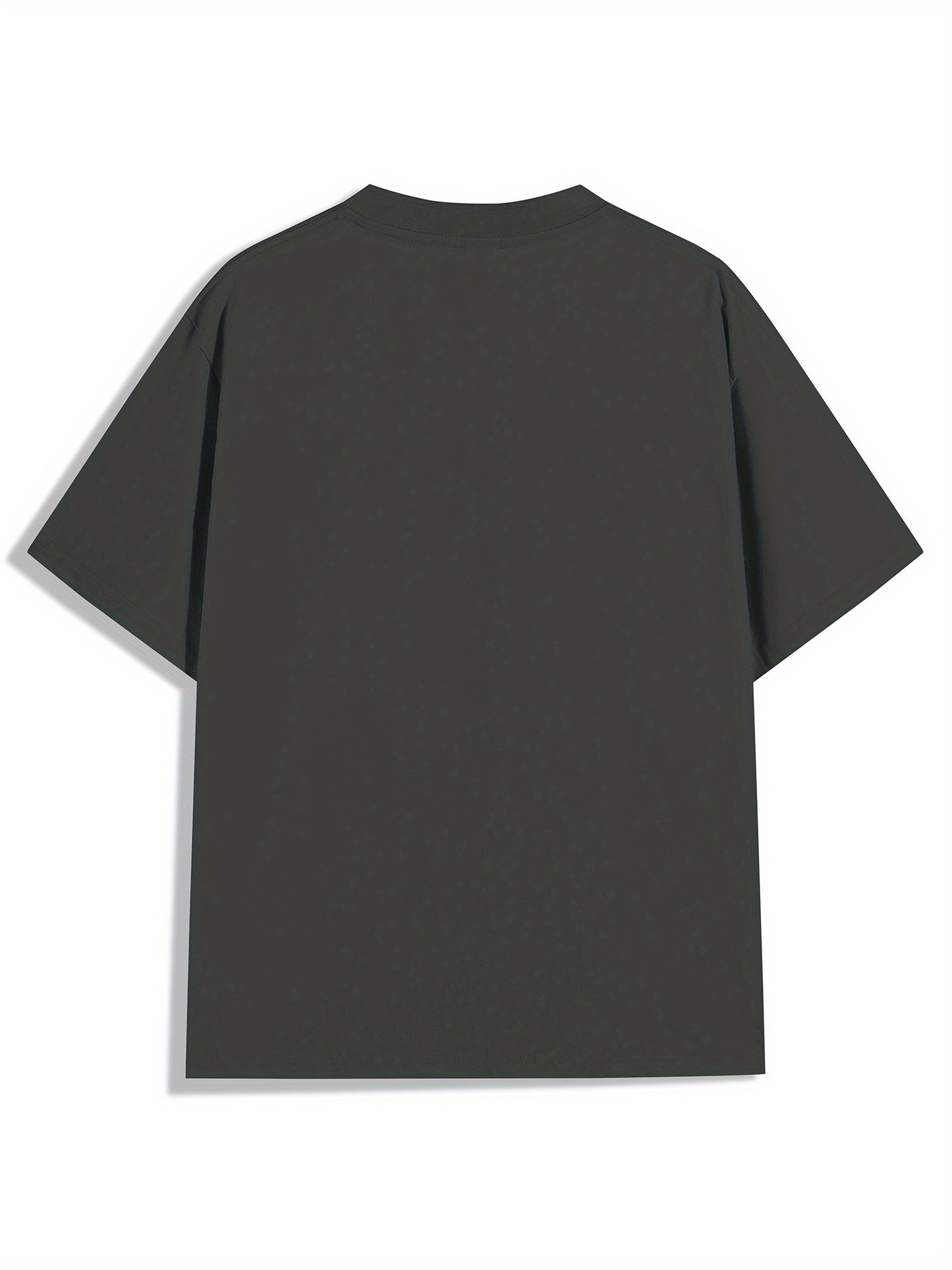 Men's Loose Fit Heavyweight Cotton T-Shirt - Thick Streetwear Tee for Everyday Casual Wear, All-Season Comfort Fit, Machine Washable Crewneck Shirt - Available in Dark Green & More Colors, Summer Wardrobe Essential, Urban Fas