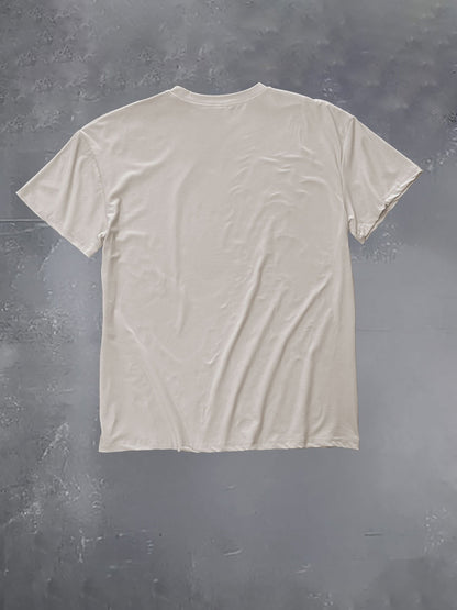 graphic print drop shoulder t-shirt, short sleeve crew neck casual top for spring & summer, Women's clothing