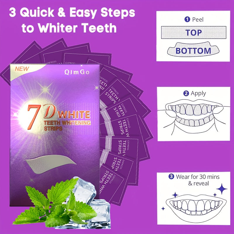 28pcs/14pairs 7D Purple Teeth Strips - Paraben-Free, Daily & Travel Use, Patches for Natural White Light Beige, Easy Apply &, Daily Teeth Care, Sleek Packaging, Parabenfree Material