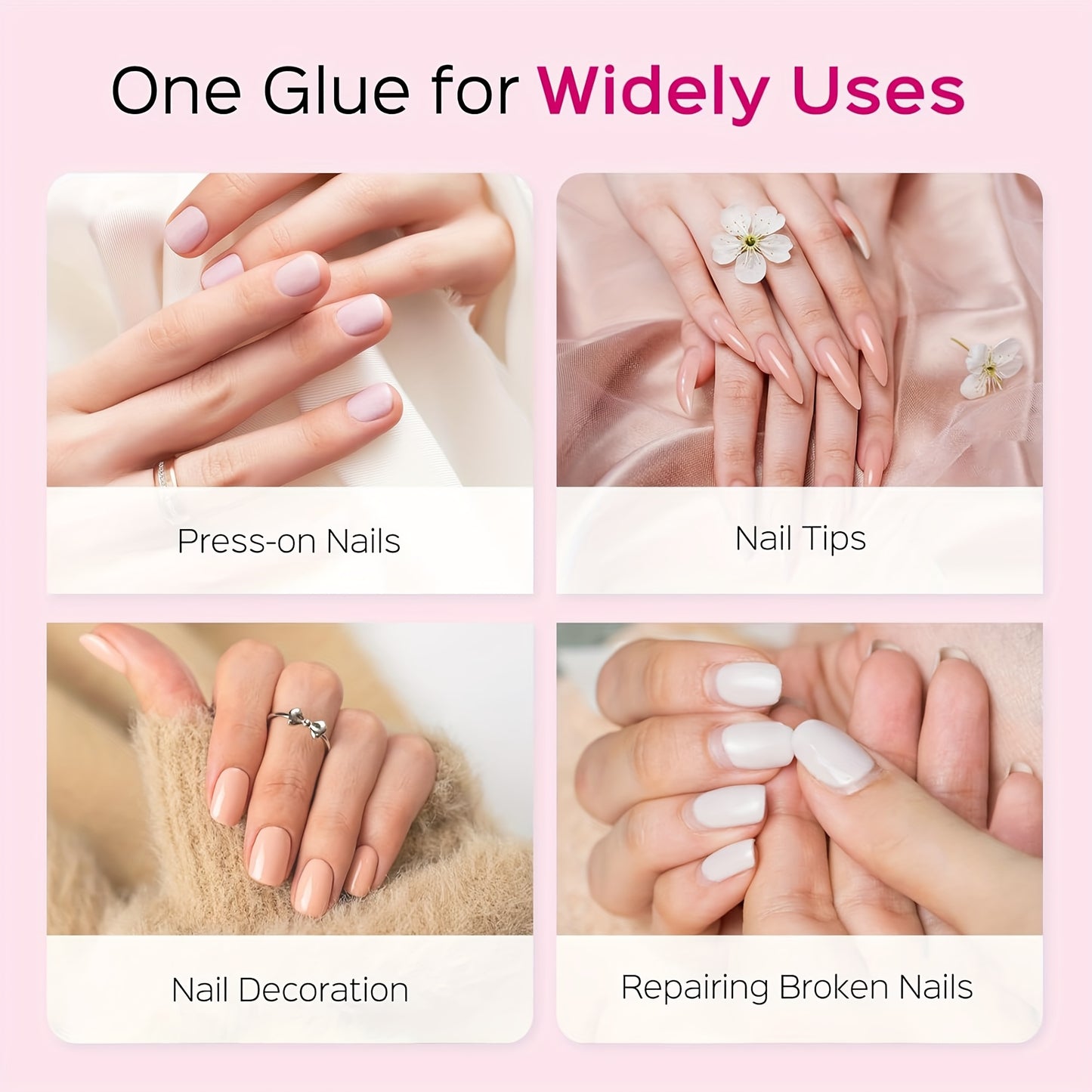 1pc Professional Strong Nail Glue - Fast-Drying No Run Formula with Precision Nozzle for Press On Nails, Acrylic Tips, Wraps & Repairs | Salon Quality Adhesive for DIY & Artificial Nail Extensions, Nail Glue Extra Hold, Easy