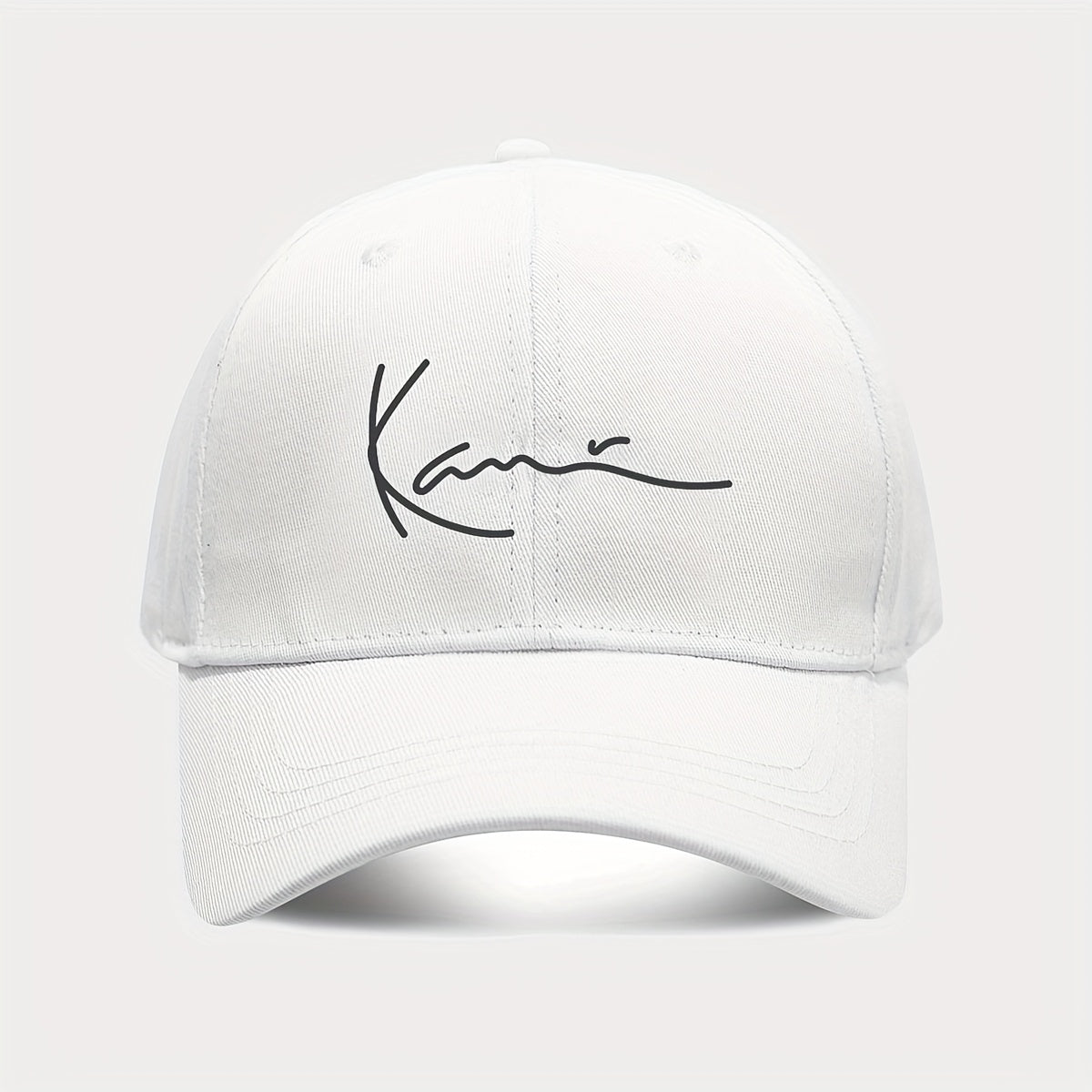 1pc Women's Adjustable Lightweight Baseball Cap - Printed Logo Golf & Outdoor Sports Hat, Machine Washable, Black/White/Maroon, Casual Headwear, Lifestyle, Trendy Design, Durable Fabric, Women