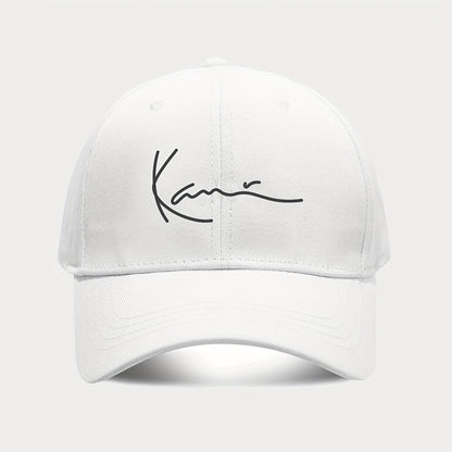 1pc Women's Adjustable Lightweight Baseball Cap - Printed Logo Golf & Outdoor Sports Hat, Machine Washable, Black/White/Maroon, Casual Headwear, Lifestyle, Trendy Design, Durable Fabric, Women