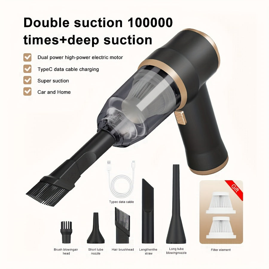 BELlBUY Portable Cordless Handheld Vacuum Cleaner, 6000Pa Powerful Suction for Cars, Computers, Sofas, Offices, Pets, and Homes - Includes Multiple Nozzles, USB Rechargeable, Low Noise, Car Vacuum Cleaner