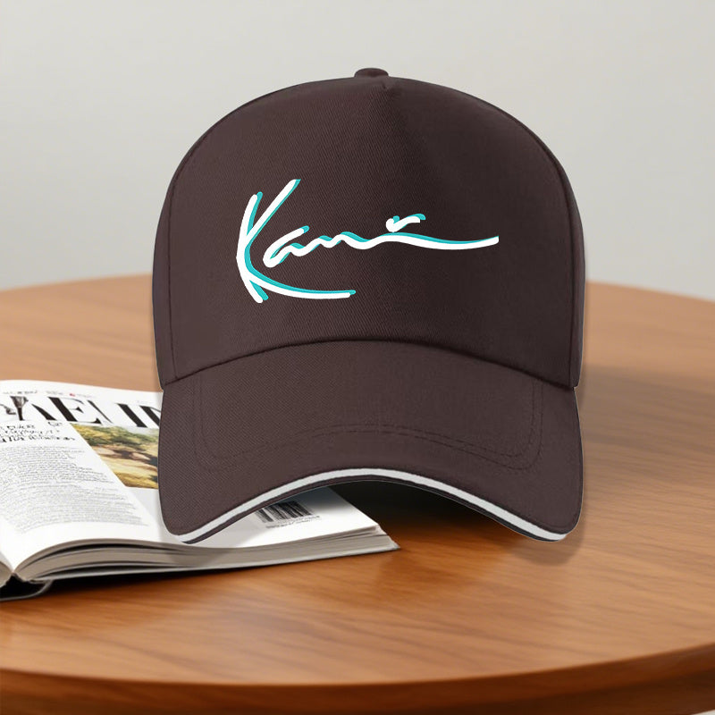 Y2K Style Adjustable Baseball Cap for Men - Black with White "Kane" Print, Casual Outdoor Hat for Fishing, Climbing & Casual Attire, Fishing Hat