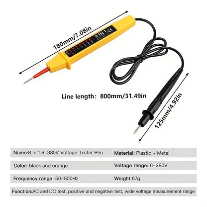 1pc 20.32 Cm 1 6-380V Voltage Tester Pen LCD Digital AC/DC Voltage Detectors Polarity Current Tester Voltage Tool